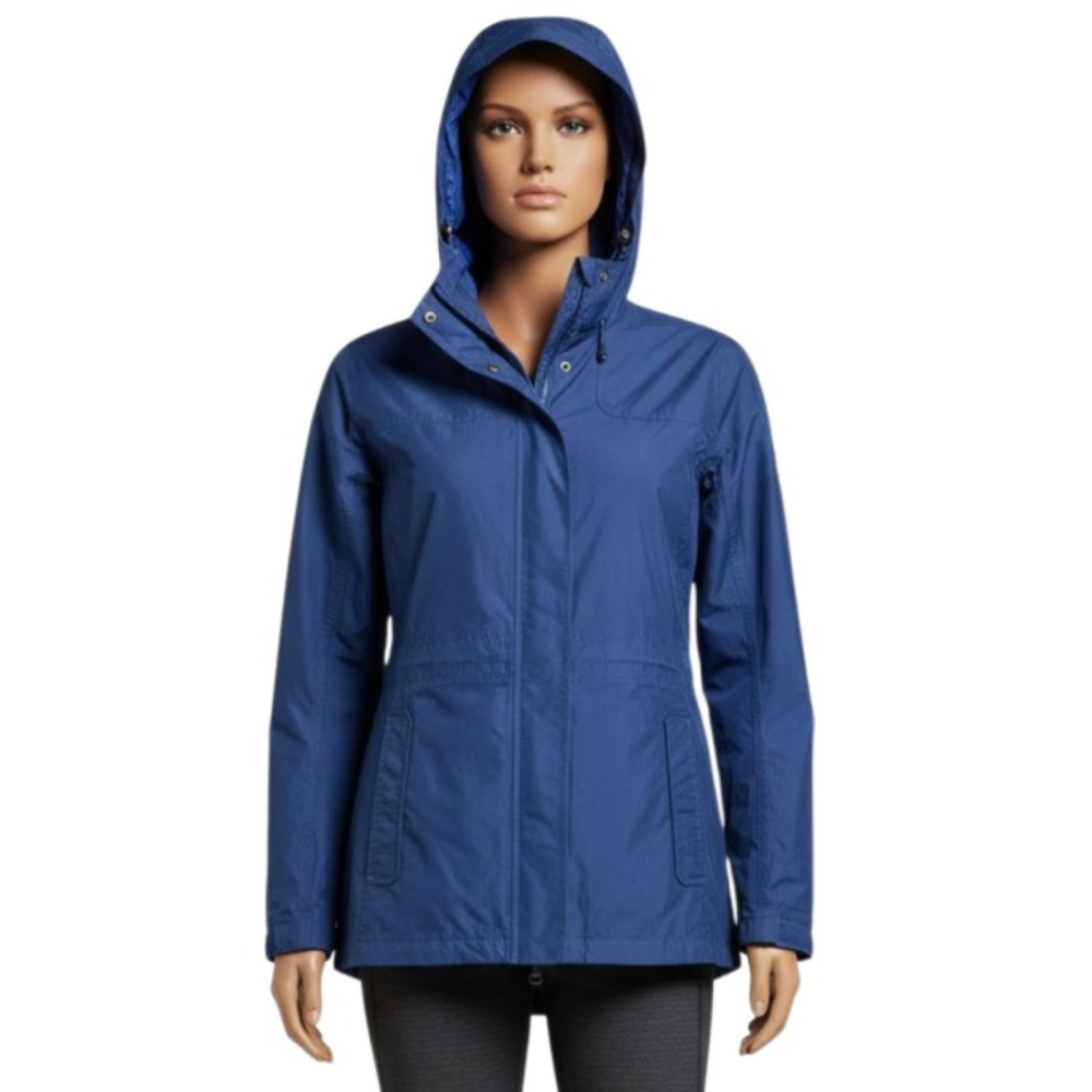 L.L. Bean H2Off Rain Jacket Womens XL Regular Royal Blue Waterproof Hooded Coat